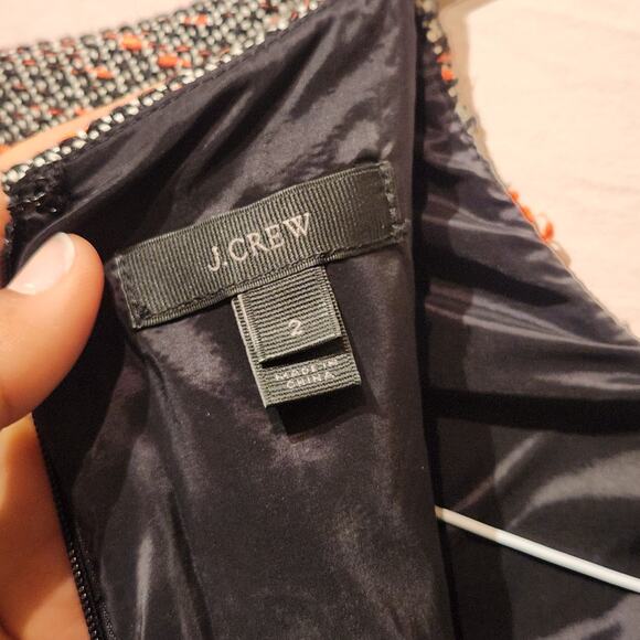 J.Crew Sz 2 Tweed Gray Pink Career Dress Lined Dress Professional Modest Church - Picture 7 of 10